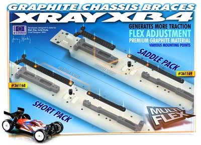 Xray Graphite Chassis Brace Upper Deck - Saddle Pack (2) (XR361169)