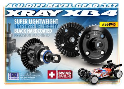 Xray Alu Diff. Bevel Gear 35T - 7075 T6 Hard Coated (XR364945)