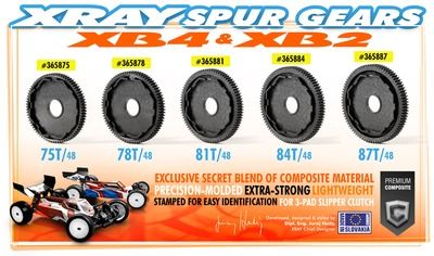 Xray Composite 3-Pad Slipper Clutch Spur Gear 78T / 48 (XR365878)