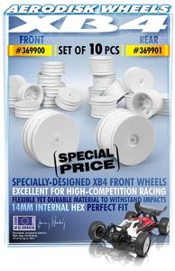 Xray 4wd Front Wheel Aerodisk With 14mm Hex - White - V2 (10) (XR369900)