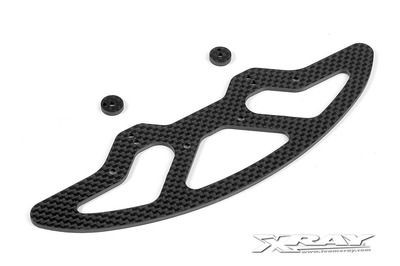 Xray X10 Graphite 2.5mm Front Bumper &amp; Shims - V2 (XR371040)