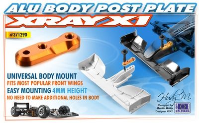 Xray X1 Alu Body Post Plate - Orange (XR371290)