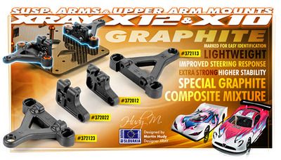Xray Composite Suspension Arm - Front Lower - Right - Graphite (XR372113)