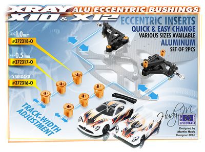 Xray Alu Eccentric Bushing 0.5mm - Orange (2) (XR372317-O)