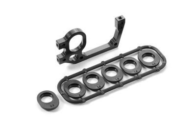 Xray X1 Alu Rear Bulkhead - Left + Ride Height Adjusters (XR373022)