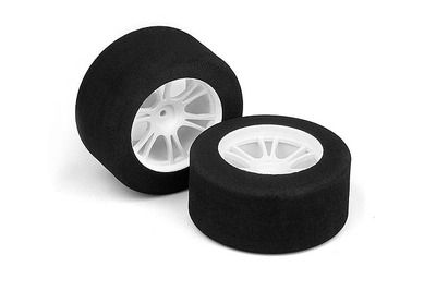 Xray M18Mt Front Foam Tire Mounted (42/47Deg) - Purple/Orange (2) (XR389584)