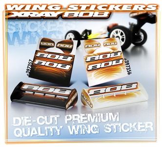 Xray Xray XB808 Wing Sticker - Die-Cut - White (XR397356)