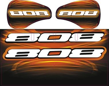 Xray Xray XB808 Wing Sticker - Die-Cut - Black (XR397357)