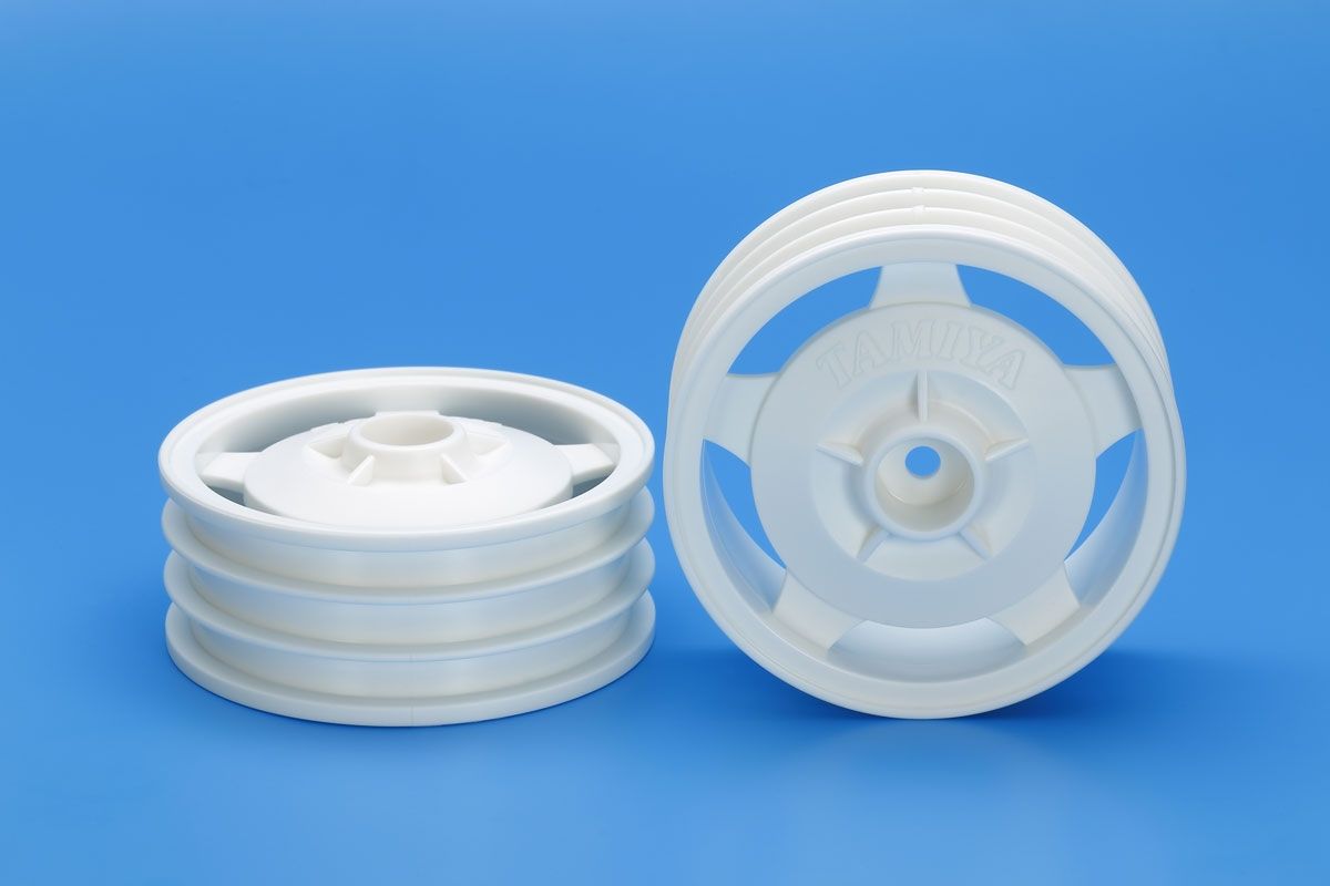 Tamiya 2wd Buggy Front Star Dish Wheels (12mm Hex) - White ( THC 22044)