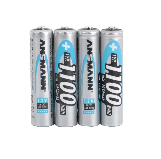 Ansmann NiMH AAA Rechargeable Battery 1.2V 1100mAh MaxE 4 Batteries (5035232)