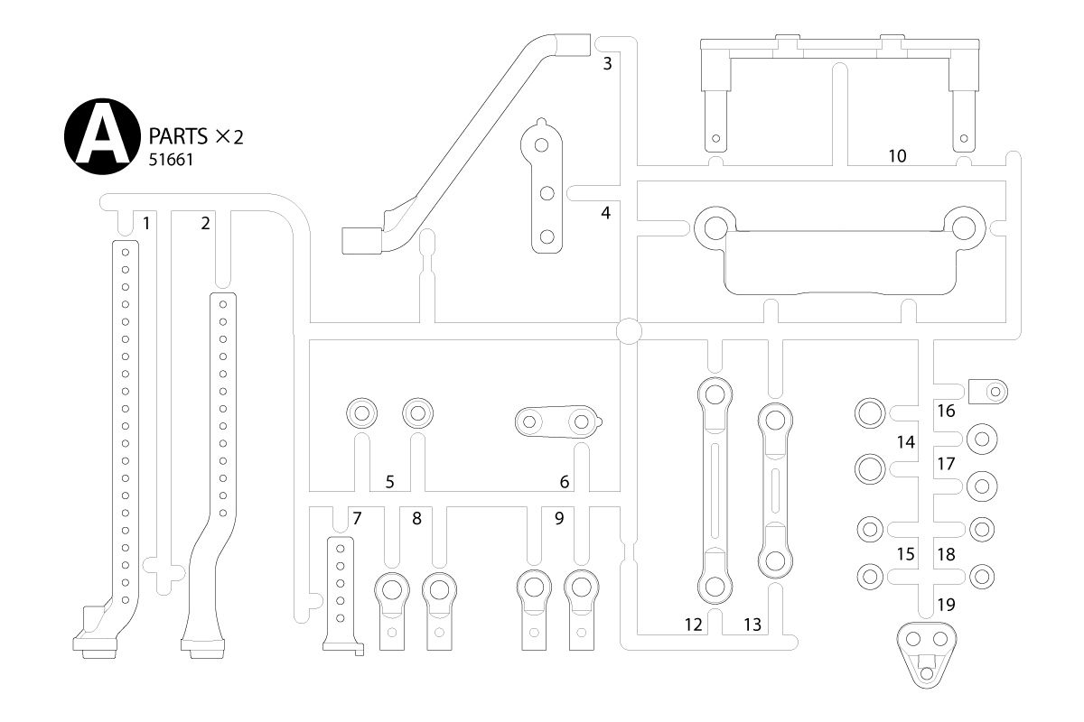 Tamiya TC-01 A Parts - Body Mounts X 2 ( THC 51661)