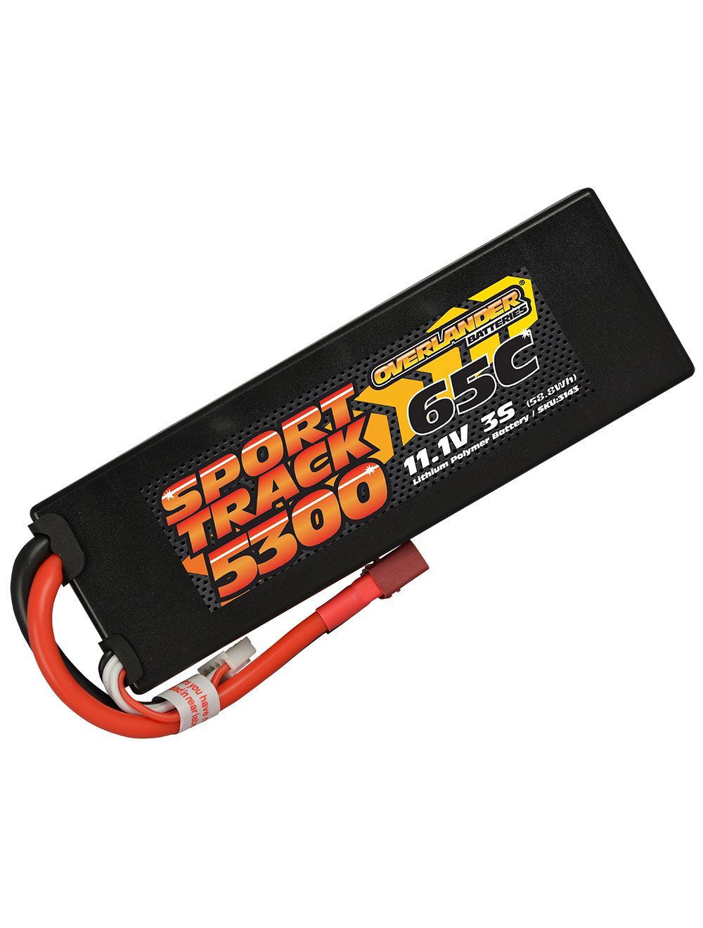 Overlander 5300mAh 11.1V 3S 65C Hard Case Sport Track LiPo Battery - T Plug (OL3143DEANS)