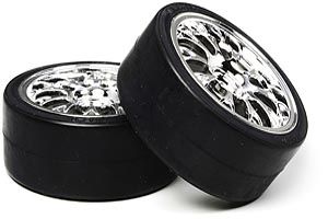 Tamiya Plated Mesh Wheel W Drift Tyres 2 ( THC 53959)