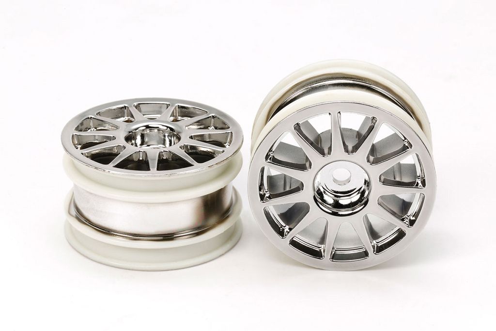 Tamiya M Chassis 11 Spoke Chrome Wheel (2) ( THC 54824)