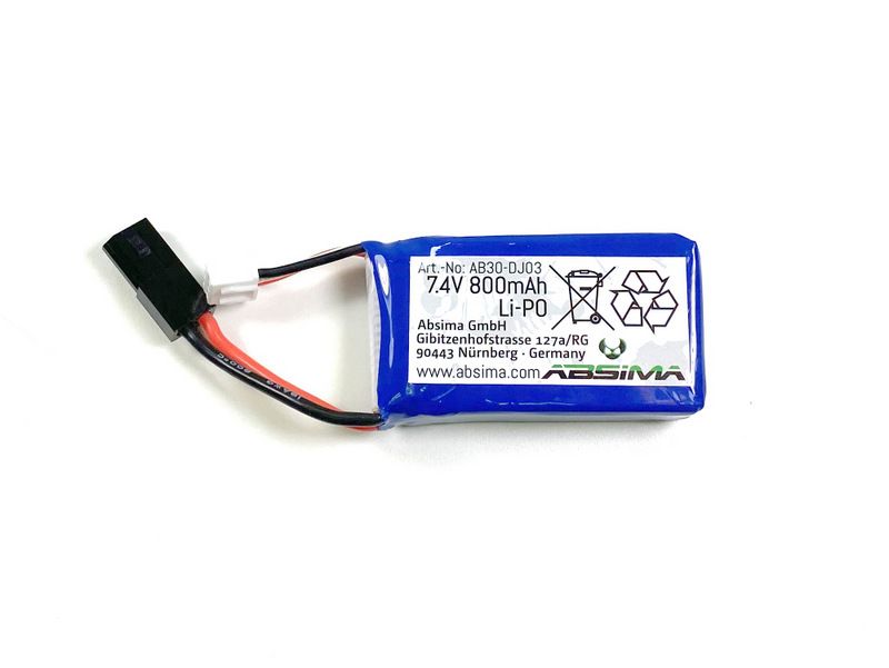 Absima 7.4V 800mAh Battery Li-Ion ( AB 30-DJ03)