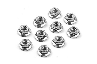 Xray Nut M4 With Serrated Flange  (10) (XR960240)