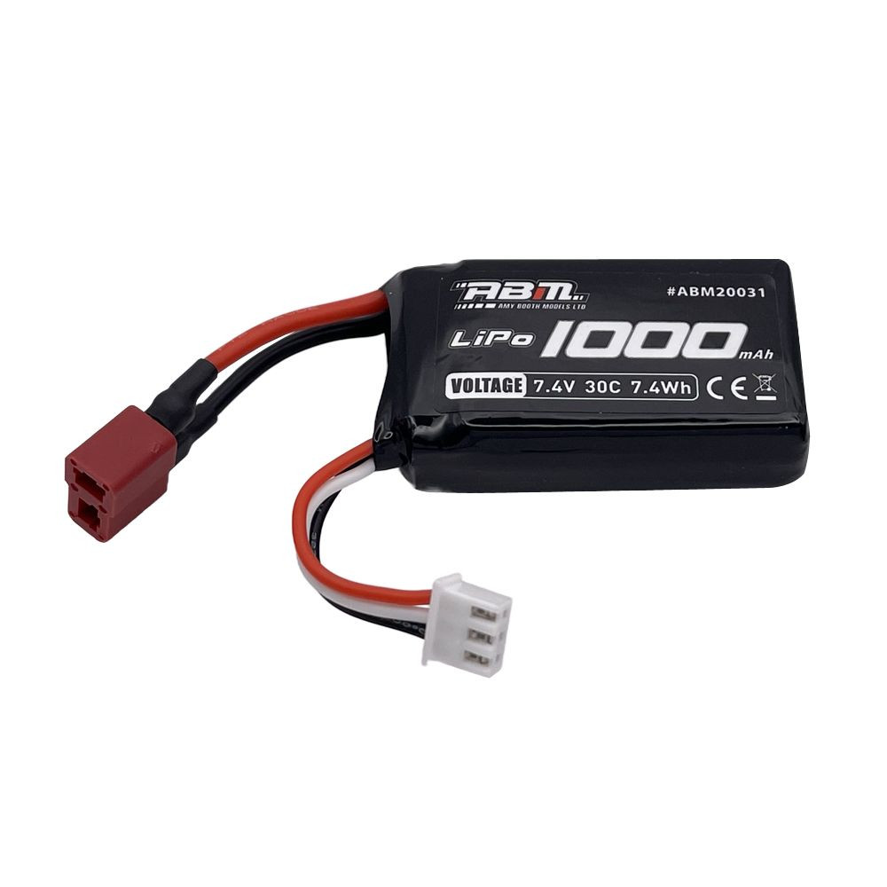 ABM-RC 7.4V 1000mAh 30C Lipo T-Plug - FTX Tracer ( AB M20031)