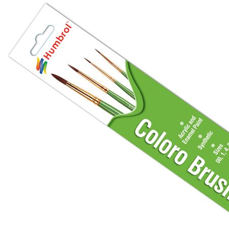 Humbrol Coloro Brush Pack Synthetic 00, 1, 4, 8- 4Pcs (AG4050)