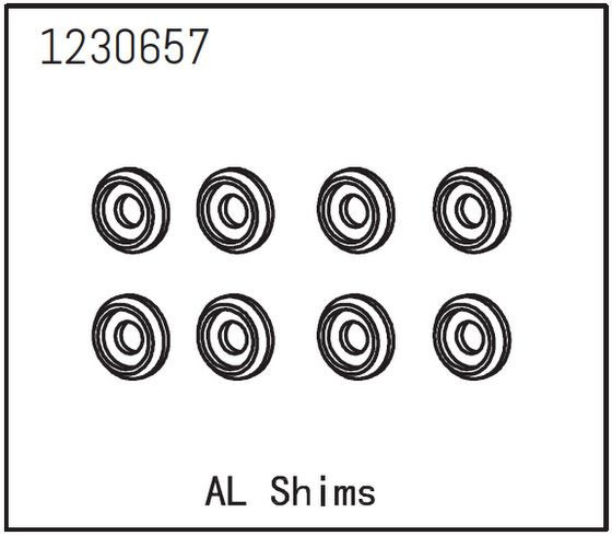 Absima Aluminium Shims (8) ( AB 1230657)