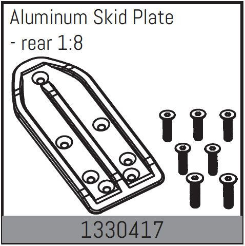 Absima Aluminium Skid Plate - Rear 1:8 ( AB 1330417)