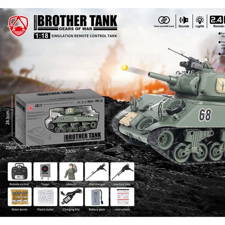 Brother Tank 1:18 RC USA M4A3 Sherman - Green (BT-828)