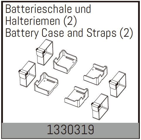 Absima Battery Case And Straps (2) ( AB 1330319)