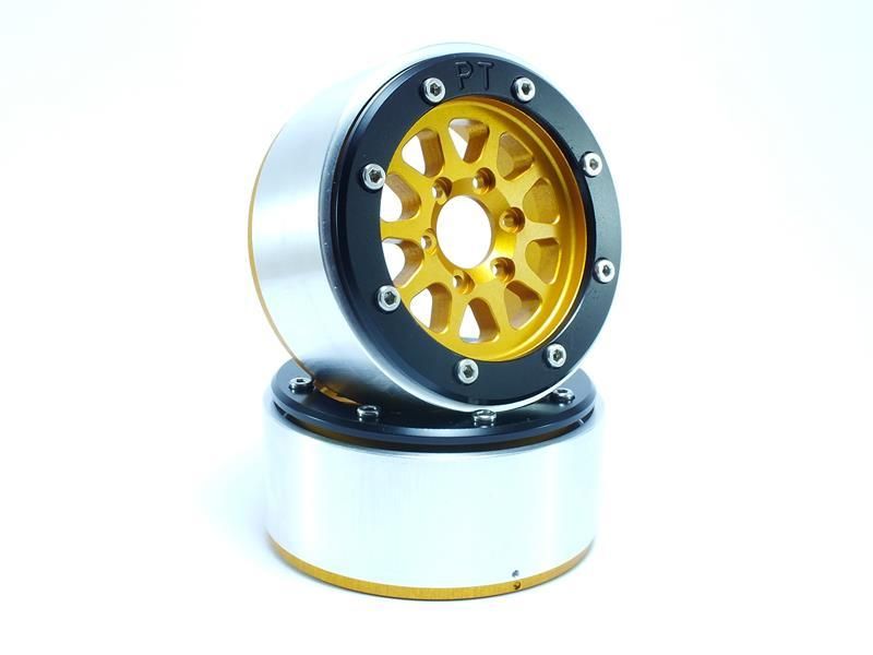 Metsafil Beadlock Wheels GEAR Gold/Black 1.9 (2) w/o Hub (MT5030GOB)