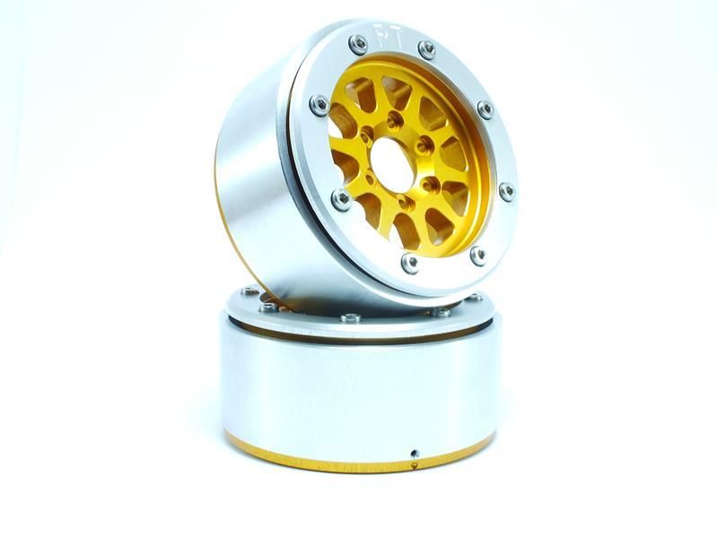 Metsafil Beadlock Wheels GEAR Gold/Silver 1.9 (2) w/o Hub (MT5030GOS)