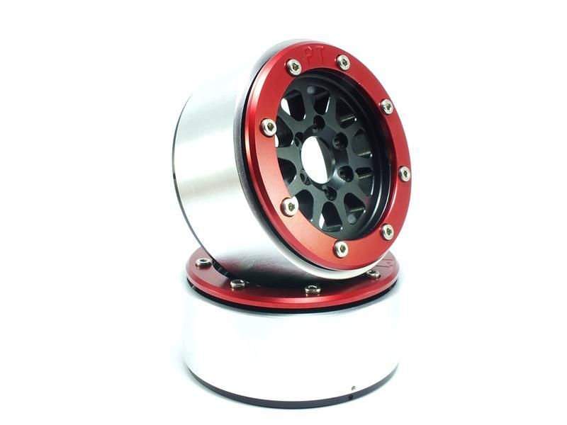 Metsafil Beadlock Wheels GEAR Black/Red 1.9 (2) w/o Hub (MT5030BR)