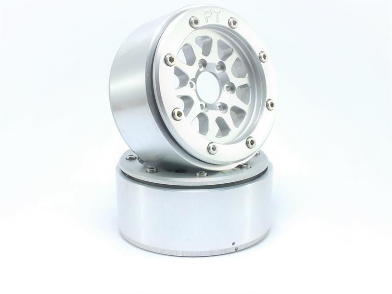 Metsafil Beadlock Wheels GEAR Silver/Silver 1.9 (2) w/o Hub (MT5030SS)