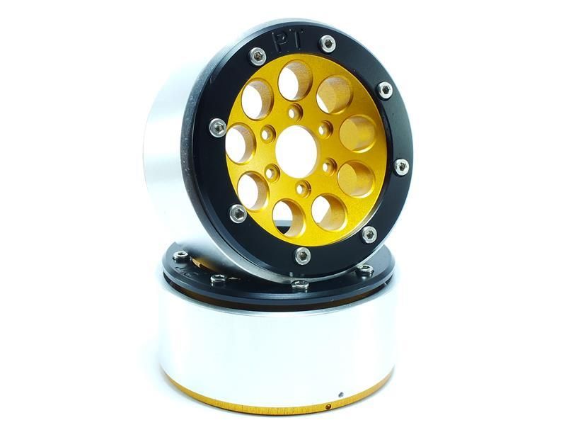 Metsafil Beadlock Wheels GUN Gold/Black 1.9 (2) w/o Hub (MT5020GOB)