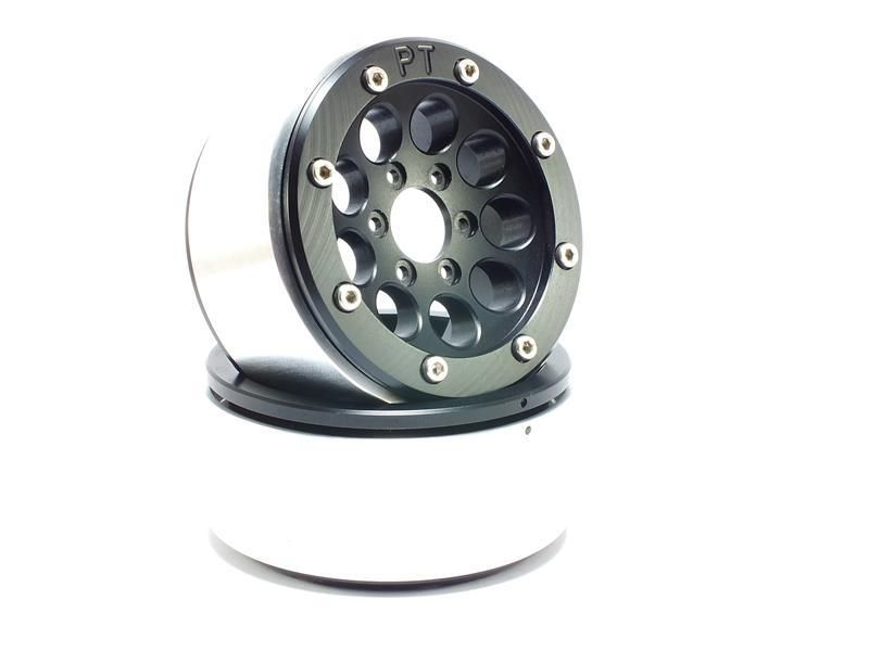 Metsafil Beadlock Wheels GUN Black/Black 1.9 (2) w/o Hub (MT5020BB)