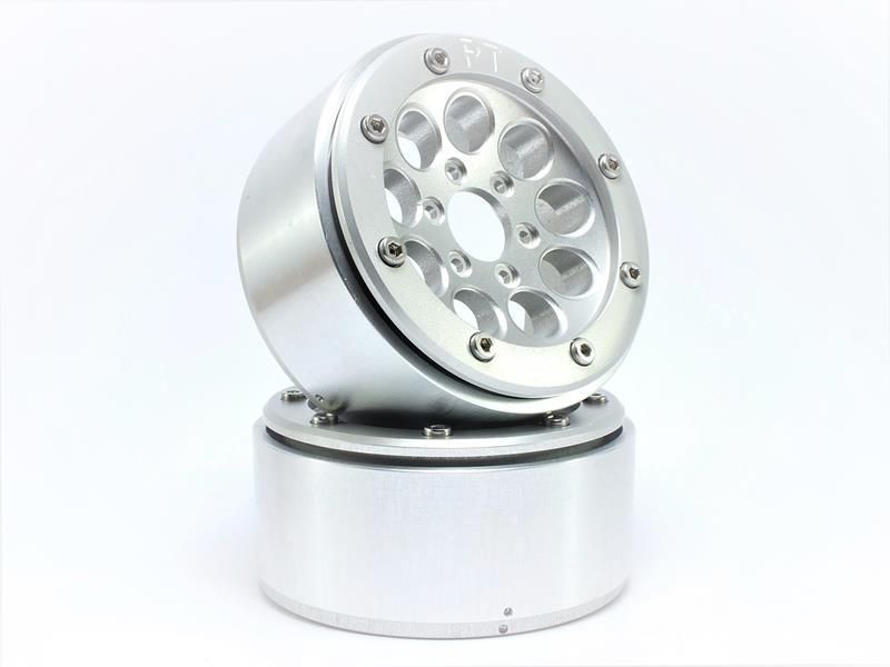 Metsafil Beadlock Wheels GUN Silver/Silver 1.9 (2) w/o Hub (MT5020SS)