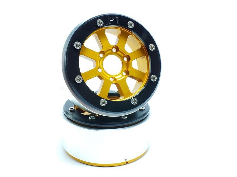 Metsafil Beadlock Wheels HAMMER Gold/Black 1.9 (2) w/o Hub (MT5040GOB)