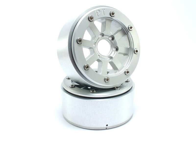 Metsafil Beadlock Wheels HAMMER Silver/Silver 1.9 (2) w/o Hub (MT5040SS)