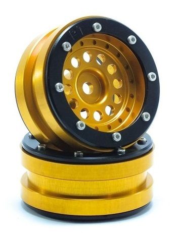 Metsafil Beadlock Wheels PT-Bullet Gold/Black 1.9 (2 pcs) (MT0020GOB)