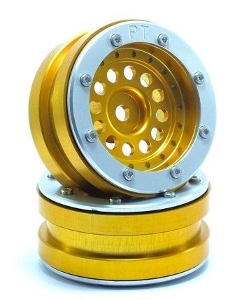 Metsafil Beadlock Wheels PT-Bullet Gold/Silver 1.9 (2 pcs) (MT0020GOS)