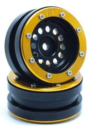Metsafil Beadlock Wheels PT-Bullet Black/Gold 1.9 (2 pcs) (MT0020BGO)