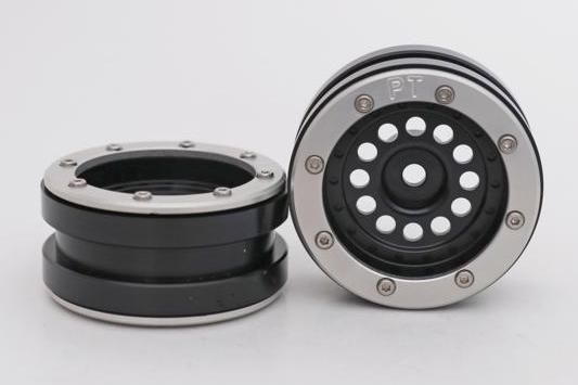 Metsafil Beadlock Wheels PT-Bullet Black/Silver 1.9 (2 pcs)Â  (MT0020BSÂ )