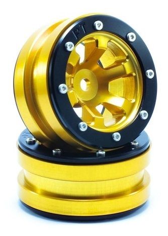 Metsafil Beadlock Wheels PT-Claw Gold/Black 1.9 (2 pcs) (MT0060GOB)
