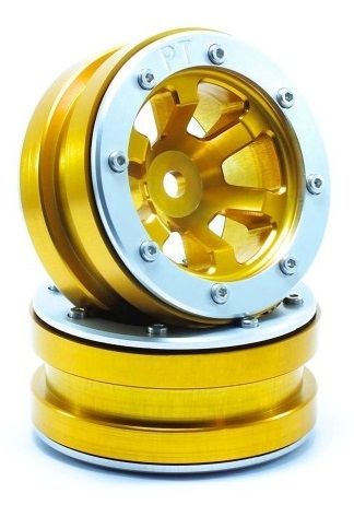 Metsafil Beadlock Wheels PT-Claw Gold/Silver 1.9 (2 pcs) (MT0060GOS)