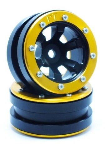 Metsafil Beadlock Wheels PT-Claw Black/Gold 1.9 (2 pcs) (MT0060BGO)
