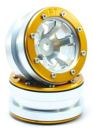 Metsafil Beadlock Wheels PT-Claw Silver/Gold 1.9 (2 pcs) (MT0060SGO)