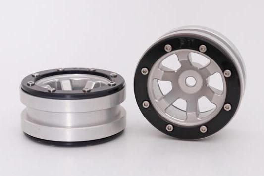 Metsafil Beadlock Wheels PT-Claw Silver/Black 1.9 (2 pcs)Â  (MT0060SBÂ )