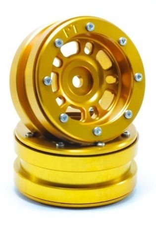 Metsafil Beadlock Wheels PT-Distractor Gold/Gold 1.9 (2 pcs) (MT0040GOGO)
