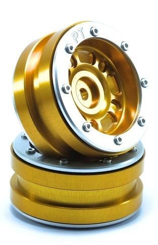 Metsafil Beadlock Wheels PT-Distractor Gold/Silver 1.9 (2 pcs) (MT0040GOS)