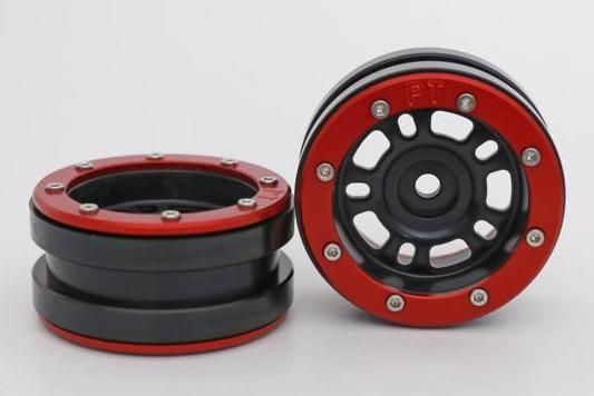 Metsafil Beadlock Wheels PT-Distractor Black/Red 1.9 (2 pcs)Â  (MT0040BRÂ )