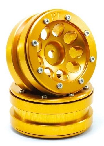 Metsafil Beadlock Wheels PT-Ecohole Gold/Gold 1.9 (2 pcs) (MT0050GOGO)