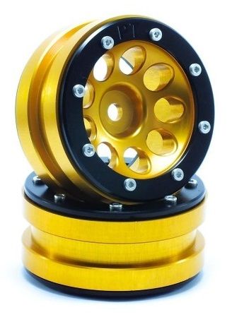 Metsafil Beadlock Wheels PT-Ecohole Gold/Black 1.9 (2 pcs) (MT0050GOB)