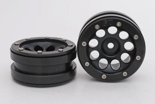 Metsafil Beadlock Wheels PT-Ecohole Black/Black 1.9 (2 pcs)Â  (MT0050BBÂ )